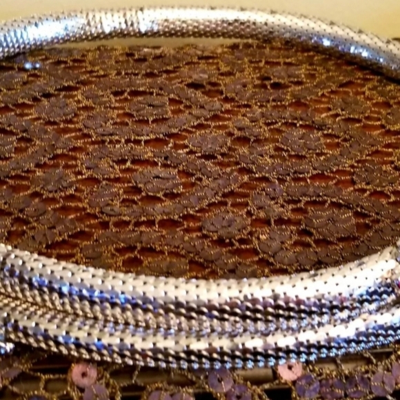 Vintage Silver Metal Mesh Coiled Stretch Wrap Belt w Double Snake Heads - Picture 5 of 5